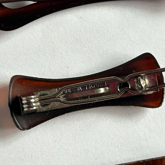 Vintage Tortoise Shell Hair Barrette Lot – 4 Pc 80s/90s Brown Clips - Picture 2 of 5